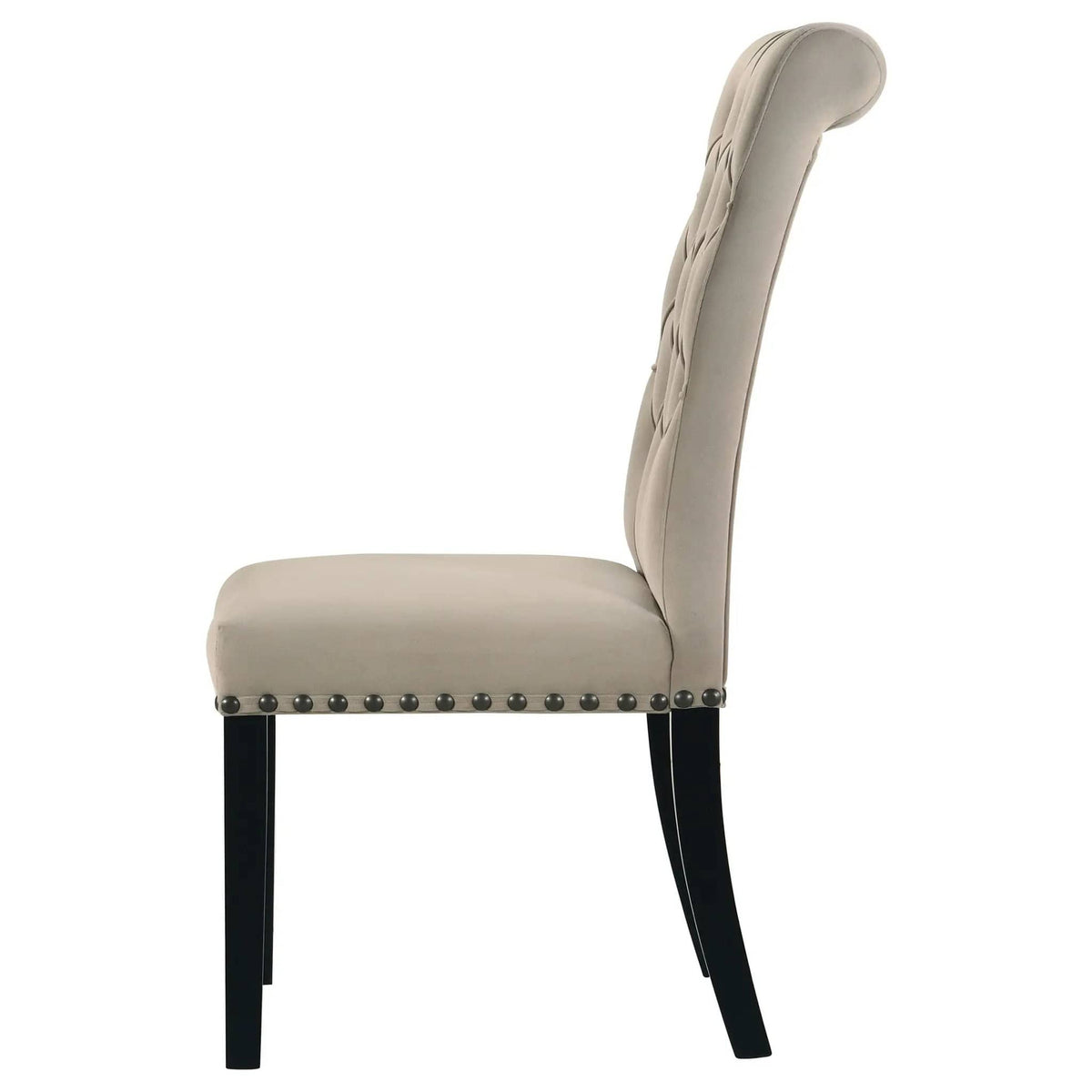 Alana Velvet Upholstered Dining Side Chair Sand (Set of 2) | 18 x 27.25 x 41.5 in | Velvet | Dining Room