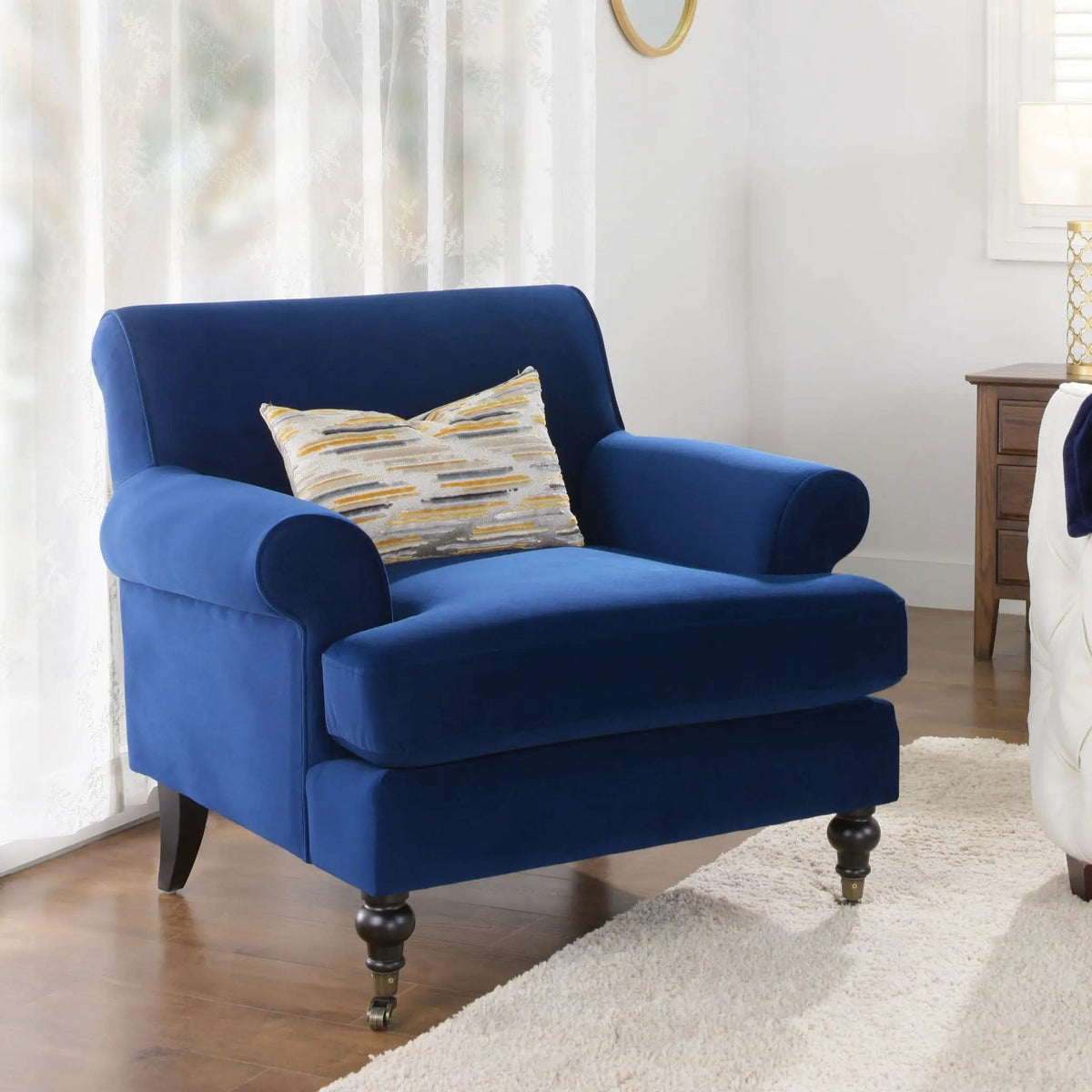 Alana Lawson Accent Arm Chair With Casters | 2 Pieces | Plywood | Living Room