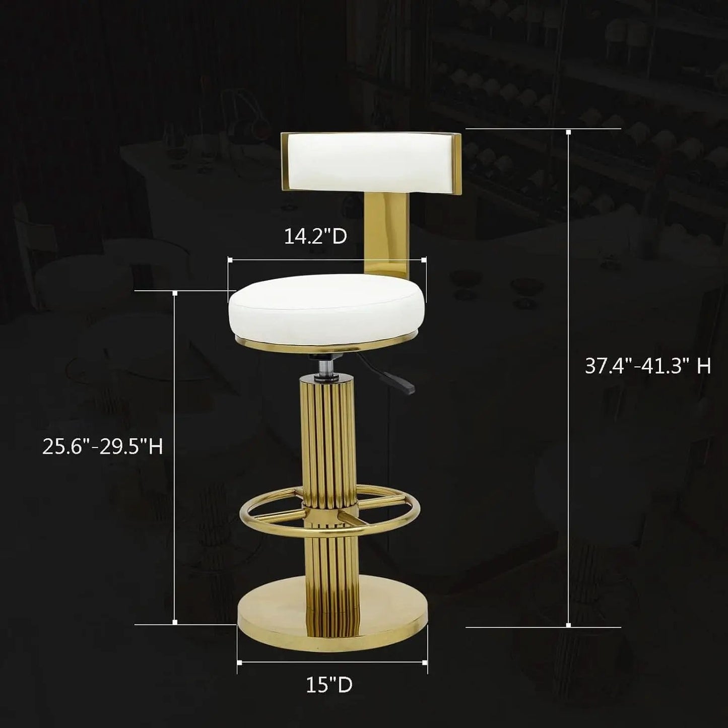 White Counter Height Bar Stools With Adjustable Height from PriceLows™