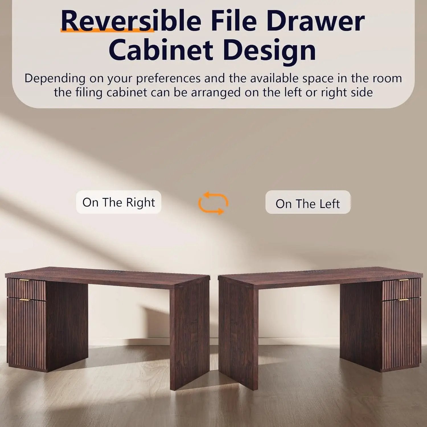 60-Inch Classic Dark Walnut Executive-Grade Desk Study from PriceLows™