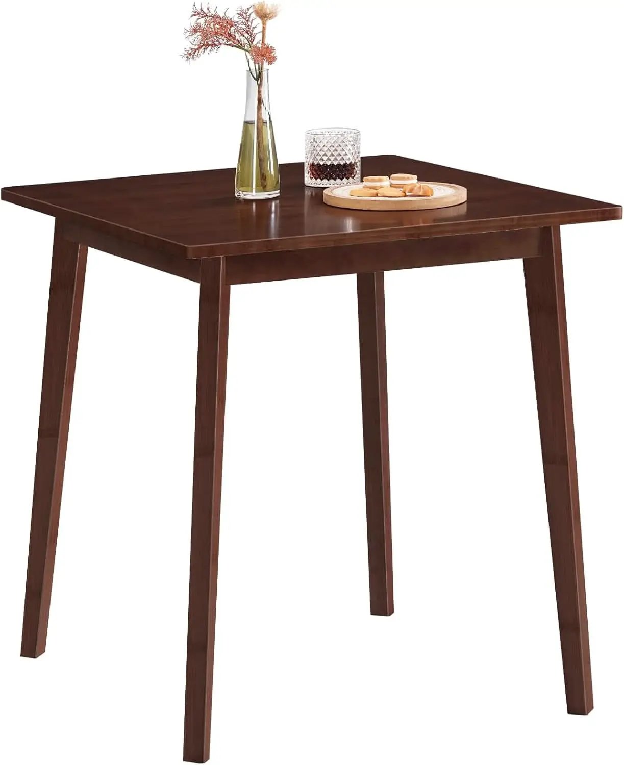 Brown Bamboo Square Dining Table 27.6 Inch For Small Spaces Easy Assembly from PriceLows™
