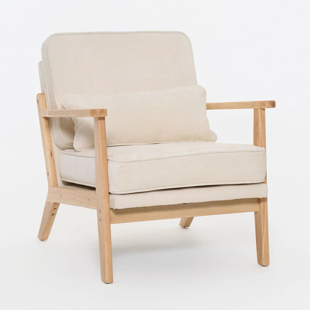 Living Room Chair | Lumbar Pillow | Mid Century Modern | Fabric