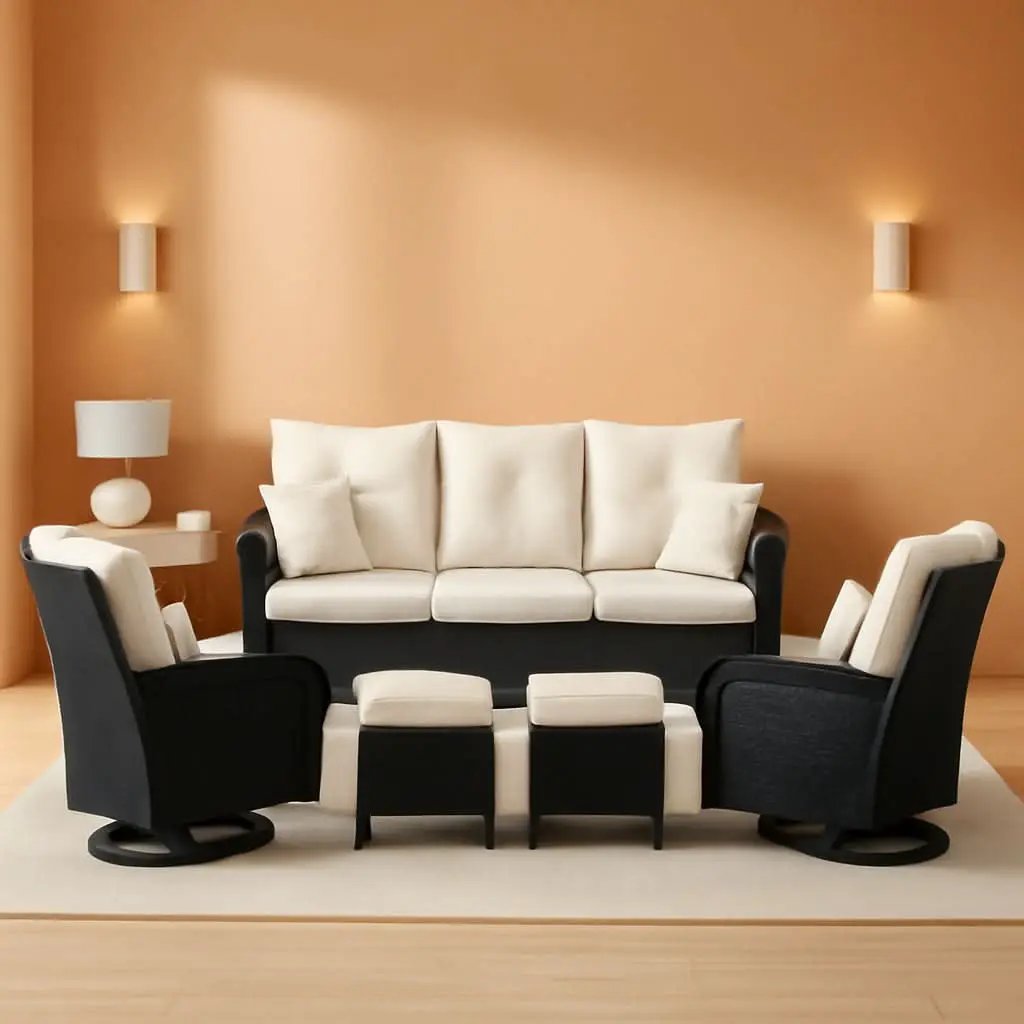 6 Piece Outdoor Patio Furniture Set Sectional Swivel Rocker Chairs from PriceLows™