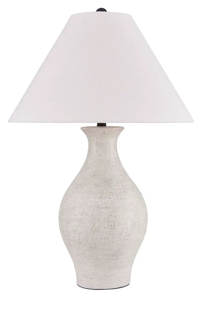 Ashbend Ceramic Table Lamp | 18.13 x 18.13 x 26.63 in | Fabric & Ceramic | Antique White