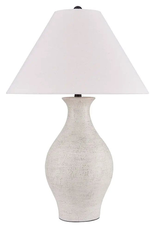Ashbend Ceramic Table Lamp | 18.13 x 18.13 x 26.63 in | Fabric & Ceramic | Antique White