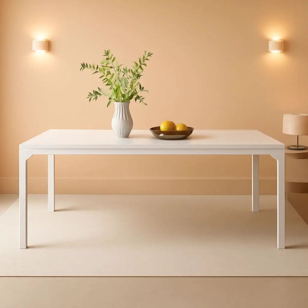 White 78-Inch Dining Table For 6-8, Rectangular Dining Room from PriceLows™
