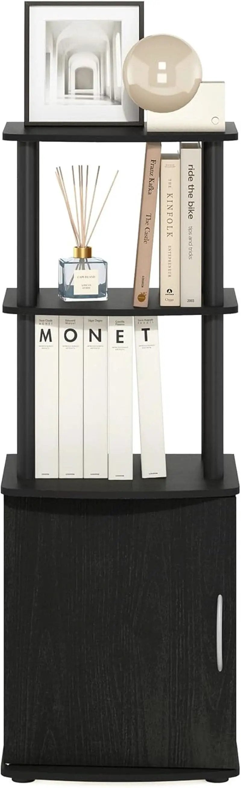 Turn N Tube Tall TV Side Table Storage 2 Tier Blackwood from PriceLows™