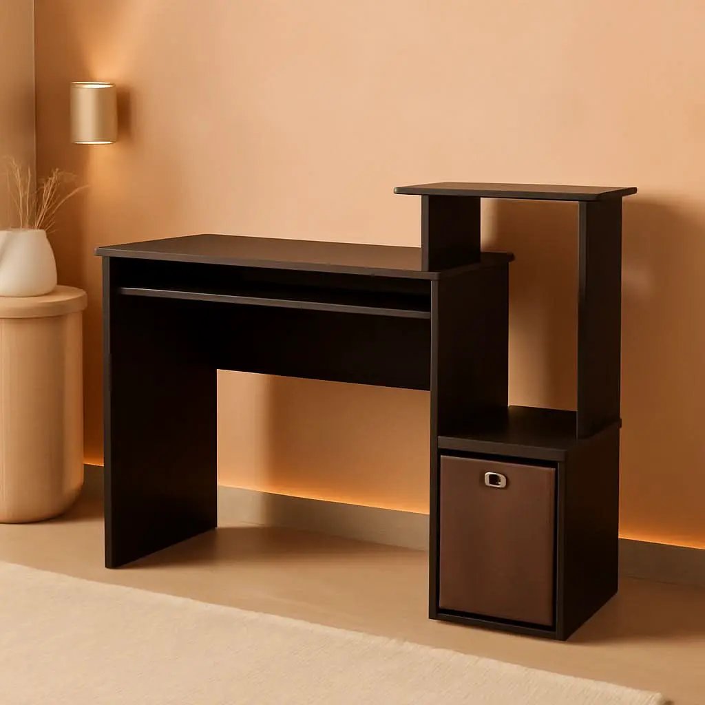 Dark Walnut Multipurpose Home Office Desk Regular Size from PriceLows™