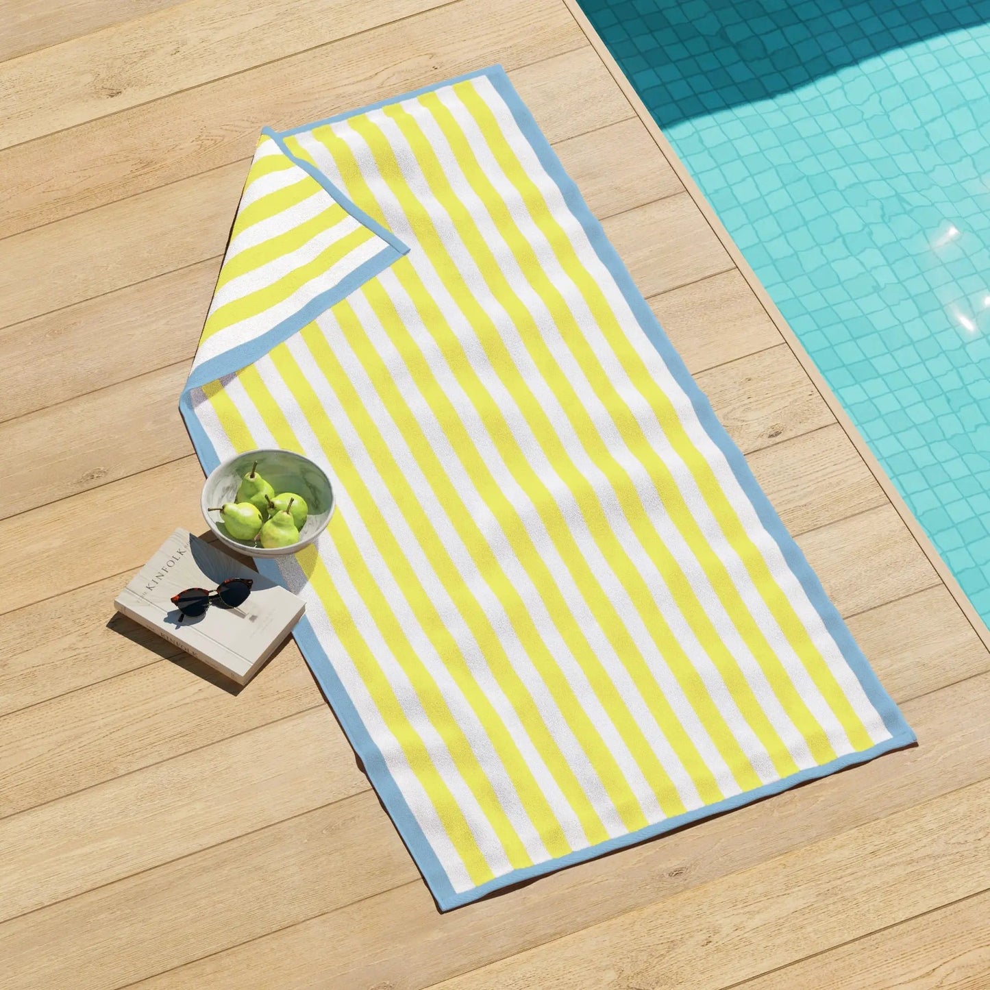 Oversized Striped Border Cabana Beach Towel - Santa Cruz