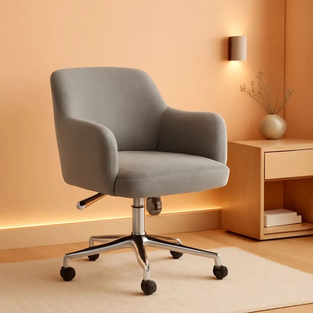Light Gray Office Chair With 360 Swivel For Modern Home Office from PriceLows™