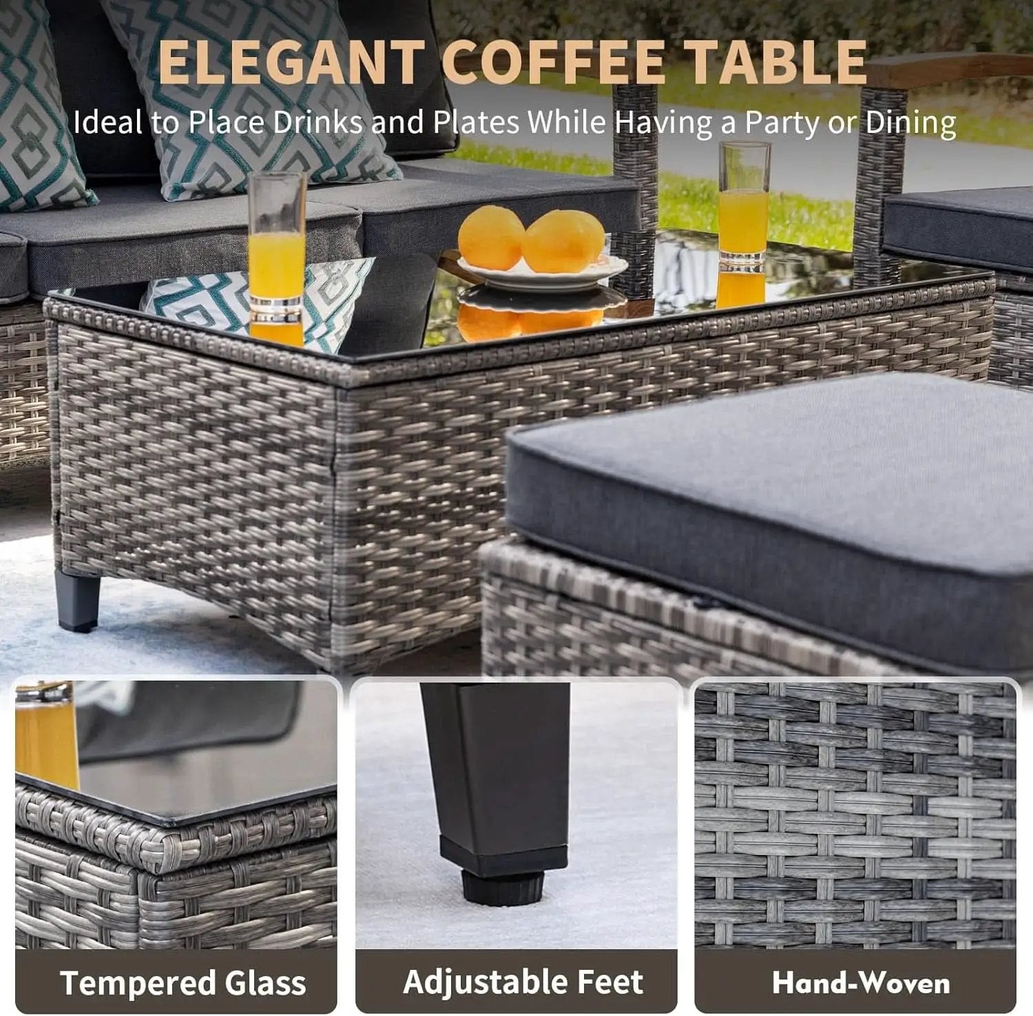Outdoor Rattan Patio Furniture Set with Swivel Rockers from PriceLows™