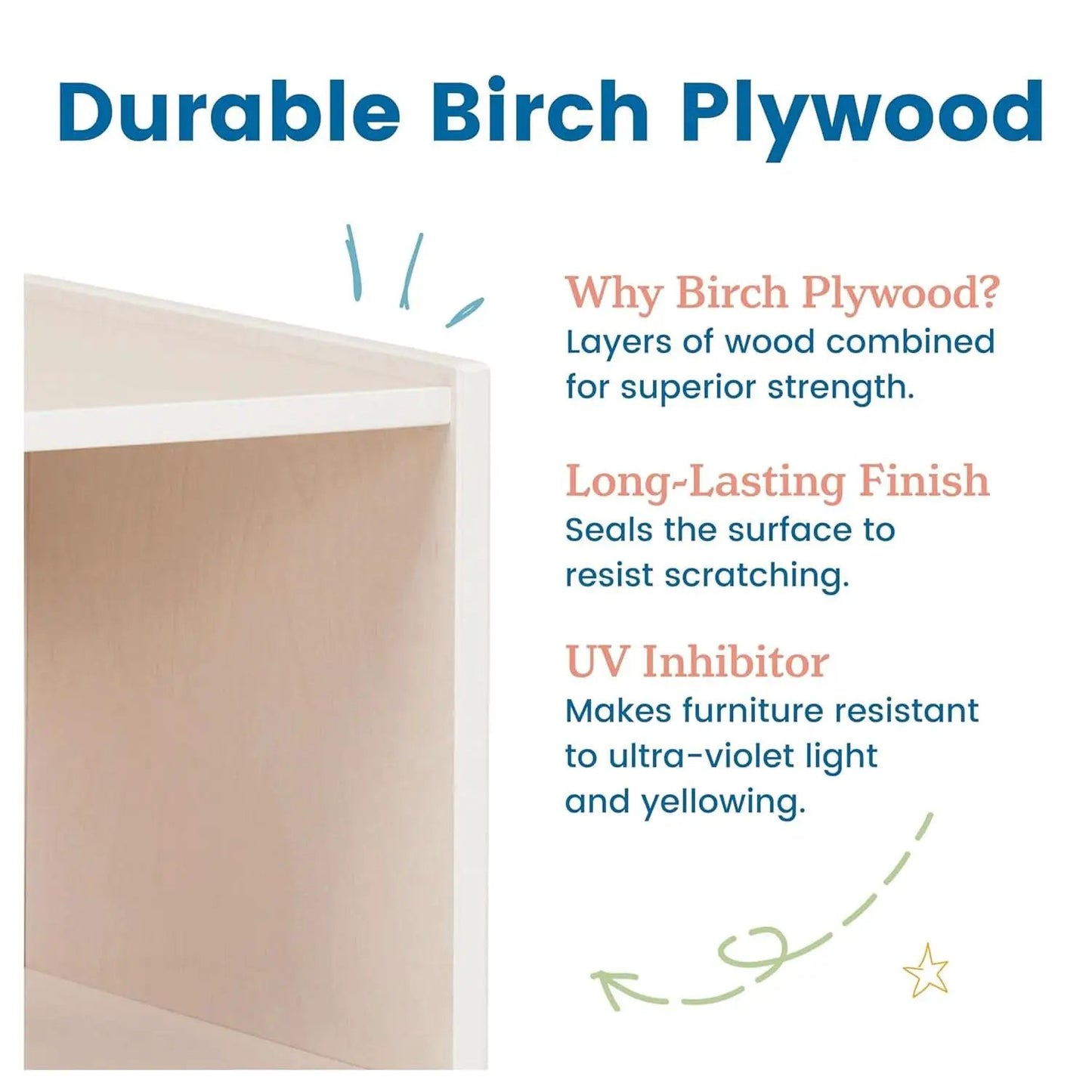 Streamline 2 Shelf Storage Cabinet 24 Inch White Wash Kids Bookshelf from PriceLows™