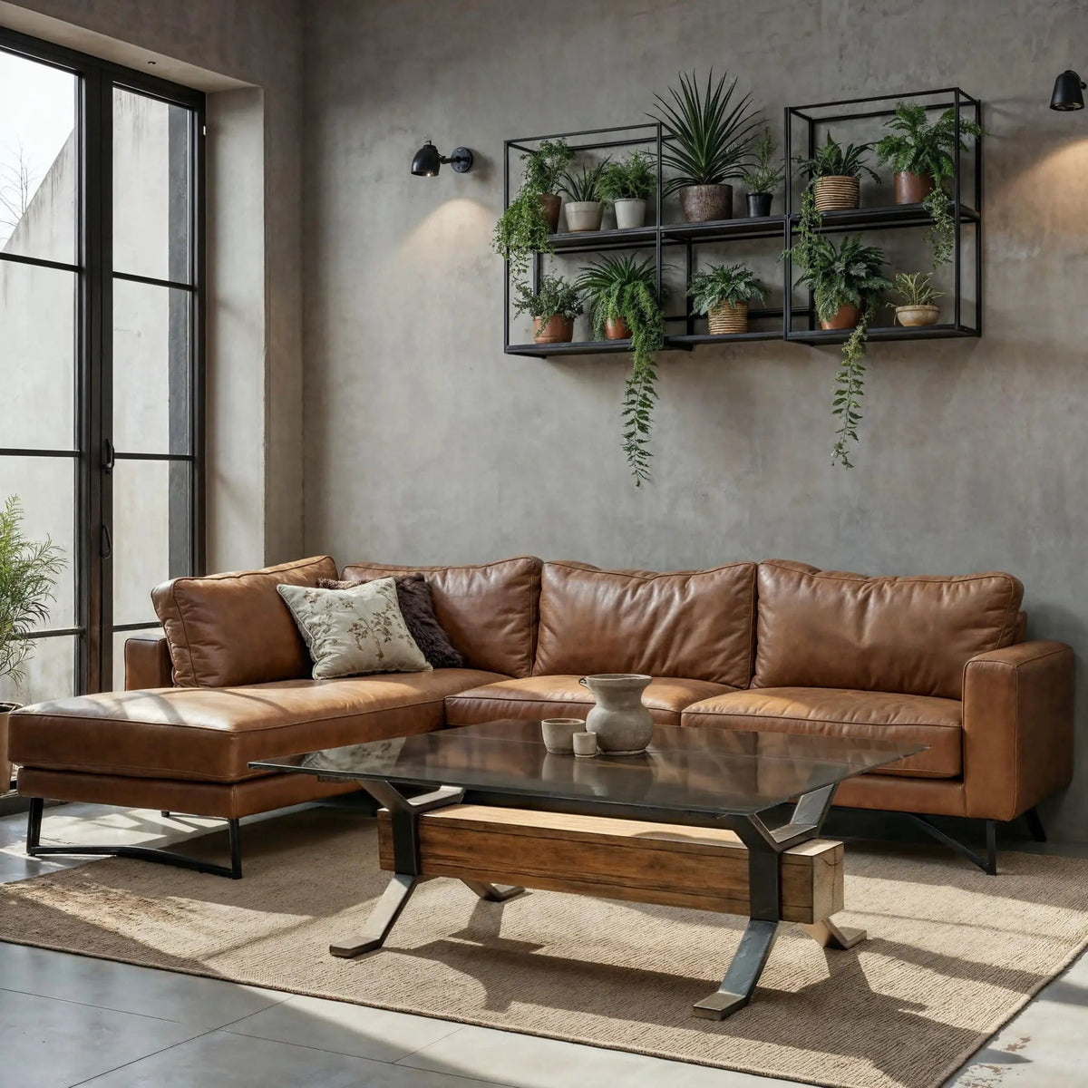 Sawyer Rectangular Table | 2 Pieces | Glass & Iron | Living Room