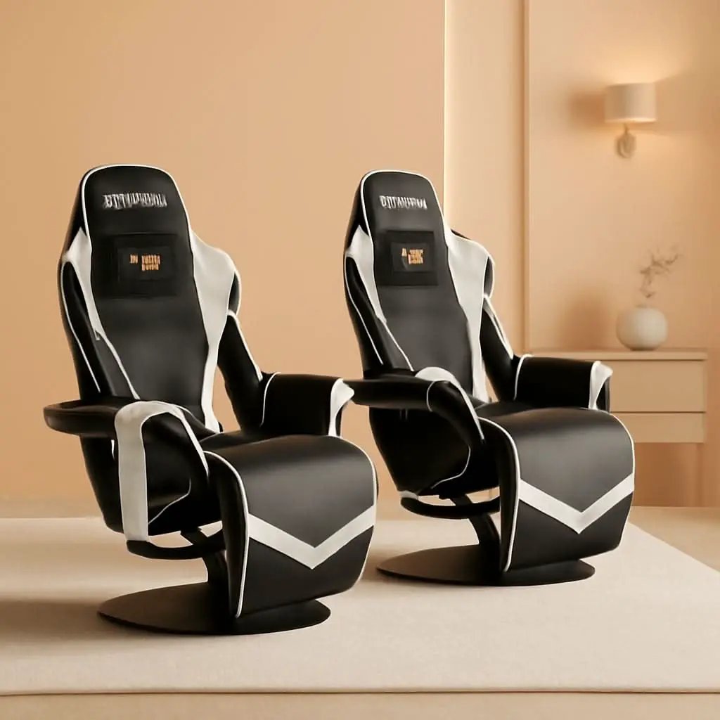 White Gaming Recliner Cupholder And Adjustable Footrest from PriceLows™