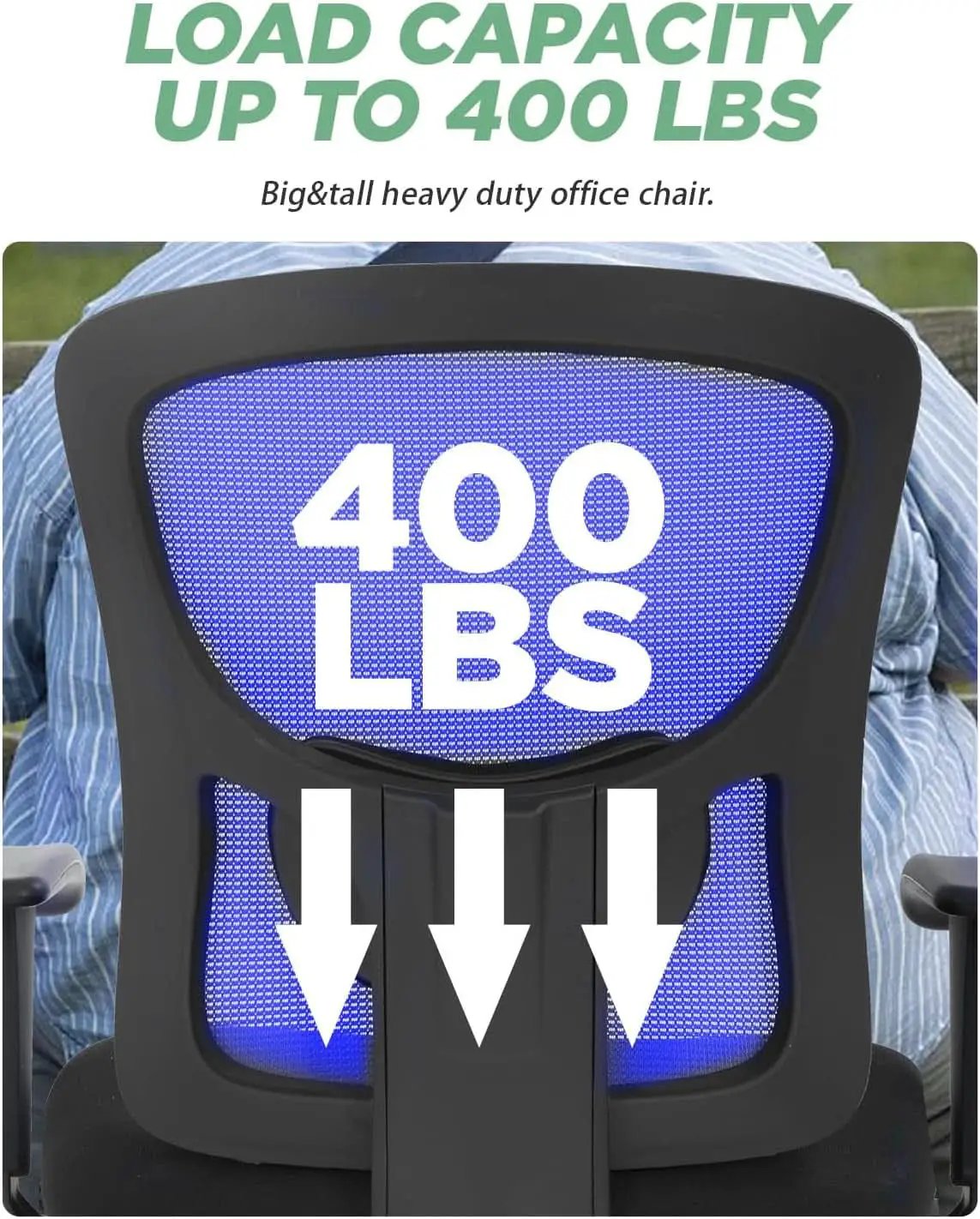 Big And Tall Office Chair 400 Lbs Lumbar Support Comfort from PriceLows™