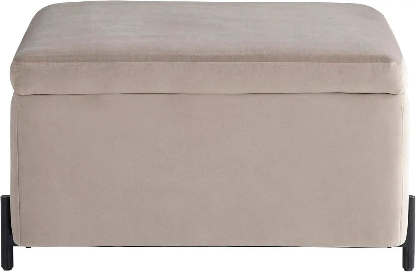 Connor Thirty One Point One Inch Taupe Velvet Storage Ottoman from PriceLows™