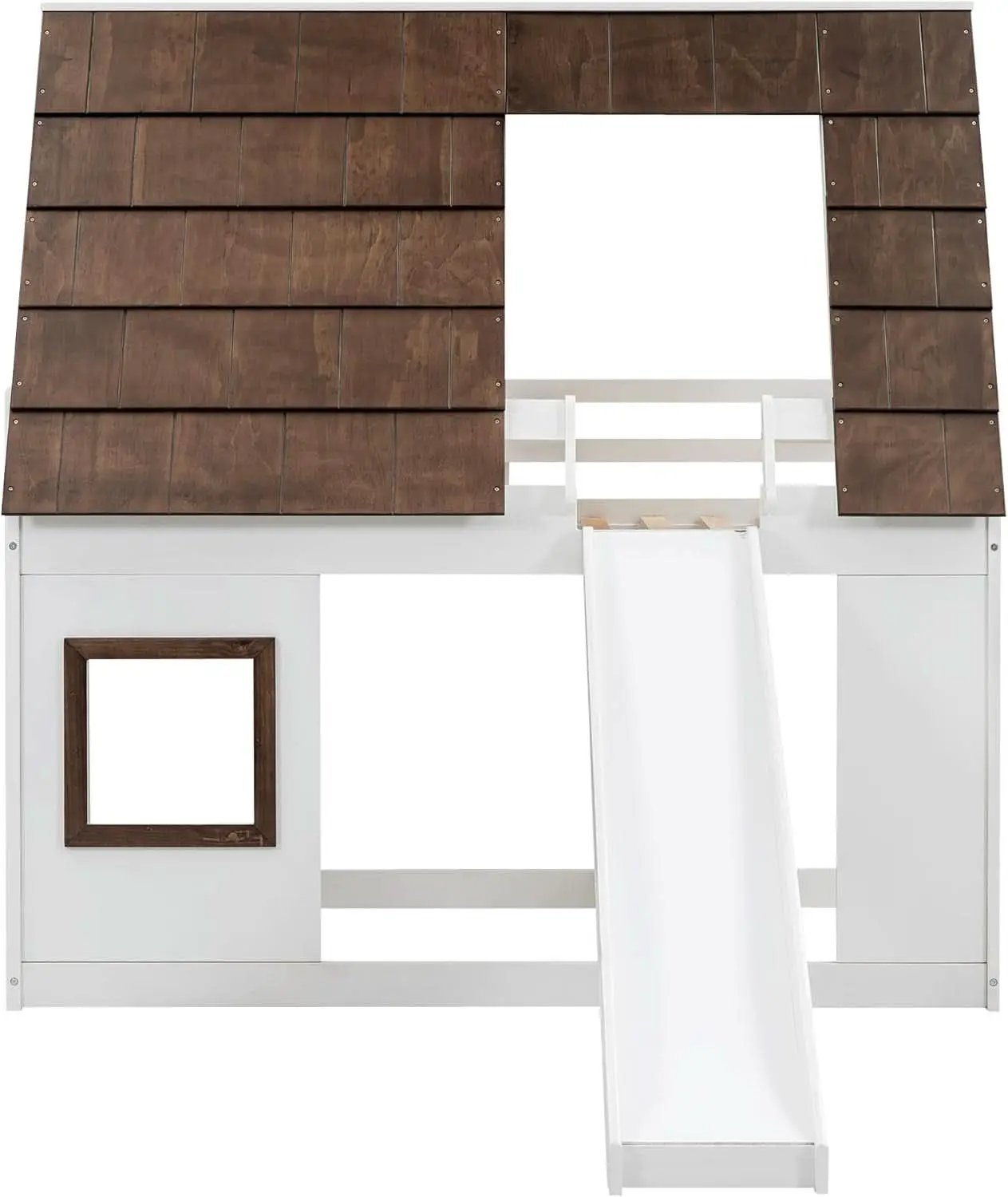 Twin Over Twin Bunk Bed With Slide For Kids Room Ready from PriceLows™