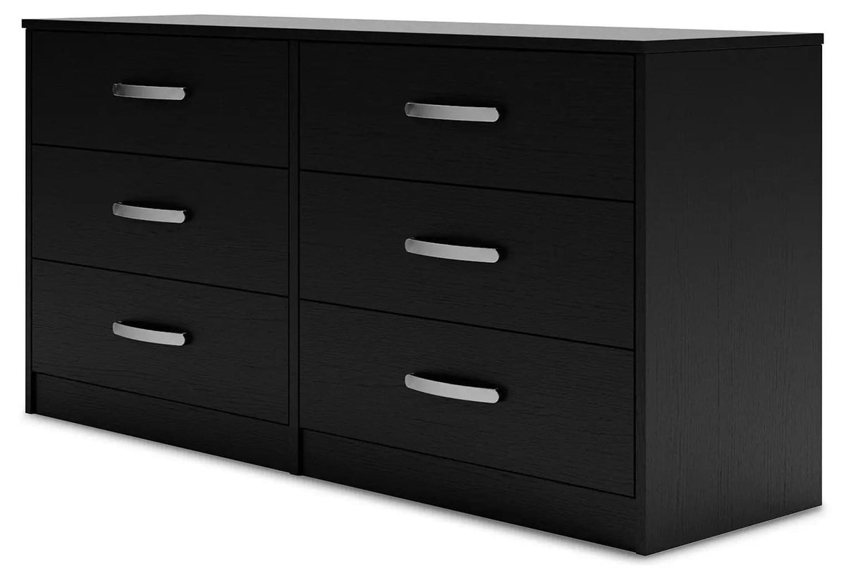 Finch Six Drawer Dresser 29'' Height | 59 x 18.75 x 28.78 in | Engineered Wood & Metal | Black