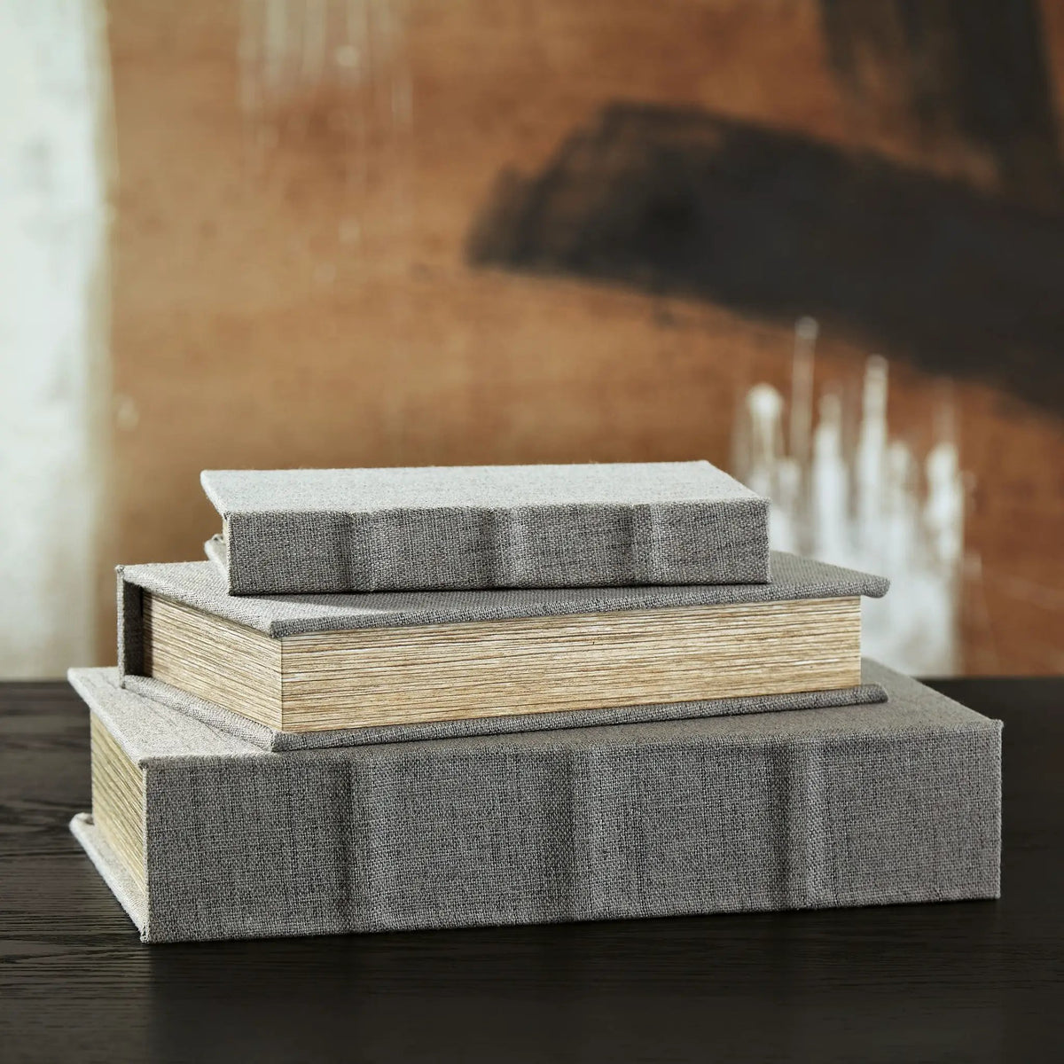 Jolina Keepsake Box Set | Set Of 3 | Linen Cover | Black Velvet Lining