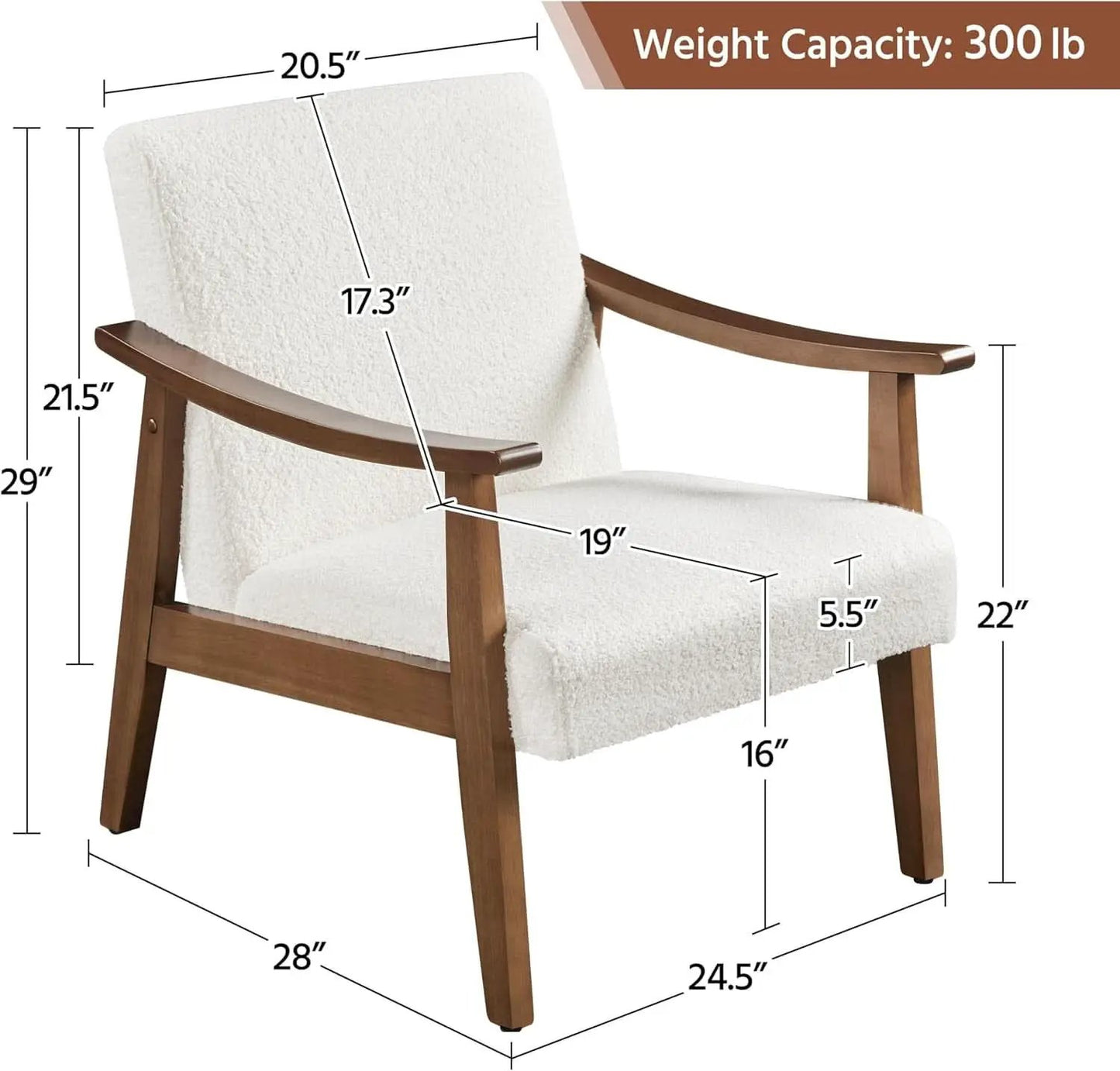 Ivory Professionally Upholstered Fabric Armchair High Back from PriceLows™