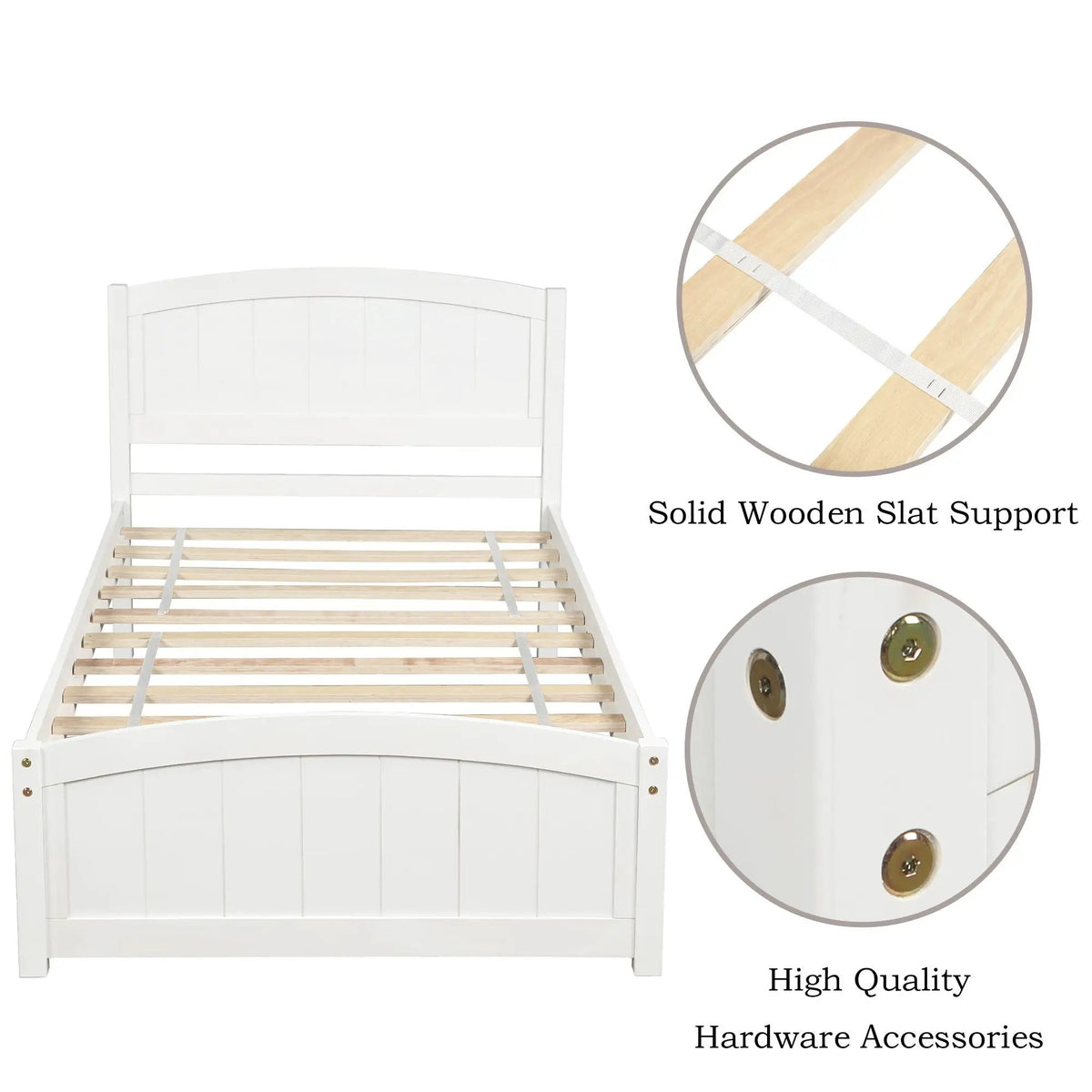 Wood Platform Bed | Headboard And Footboard | Slat Support | Minimalist Style