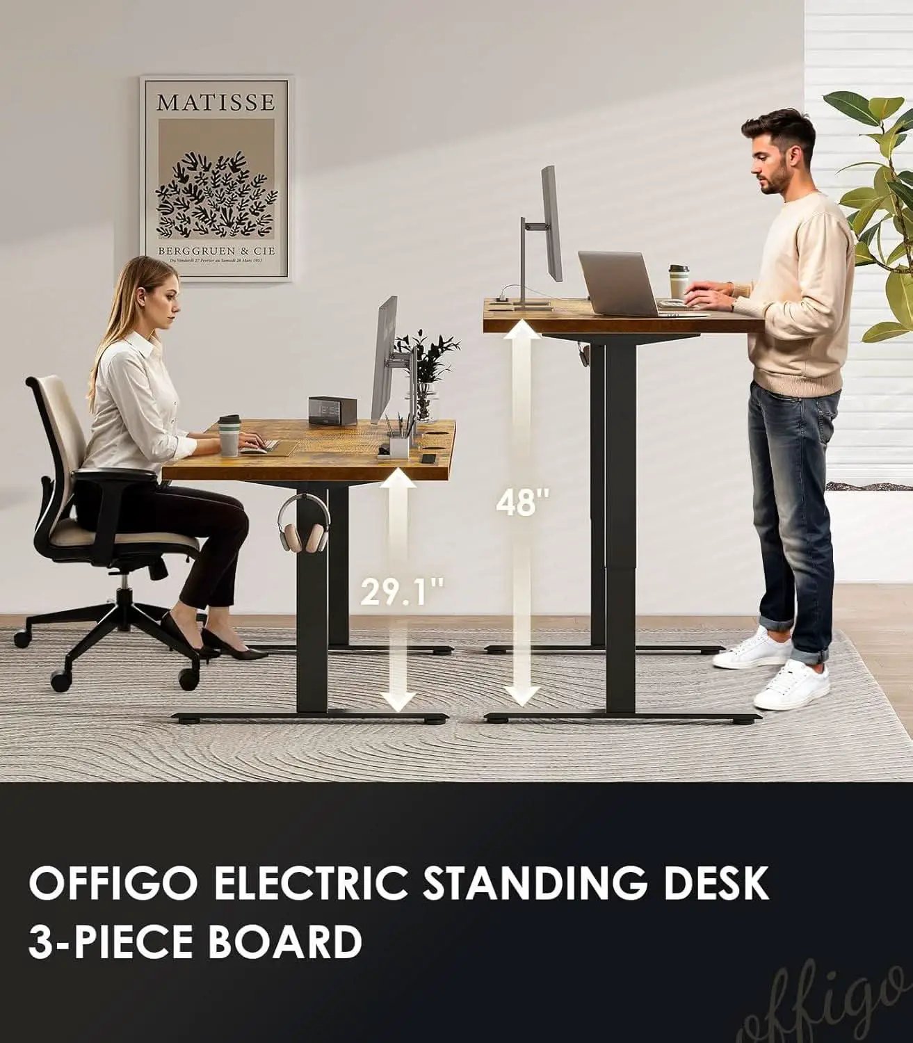 Electric Standing Desk 71 Inch Height Adjustability from PriceLows™