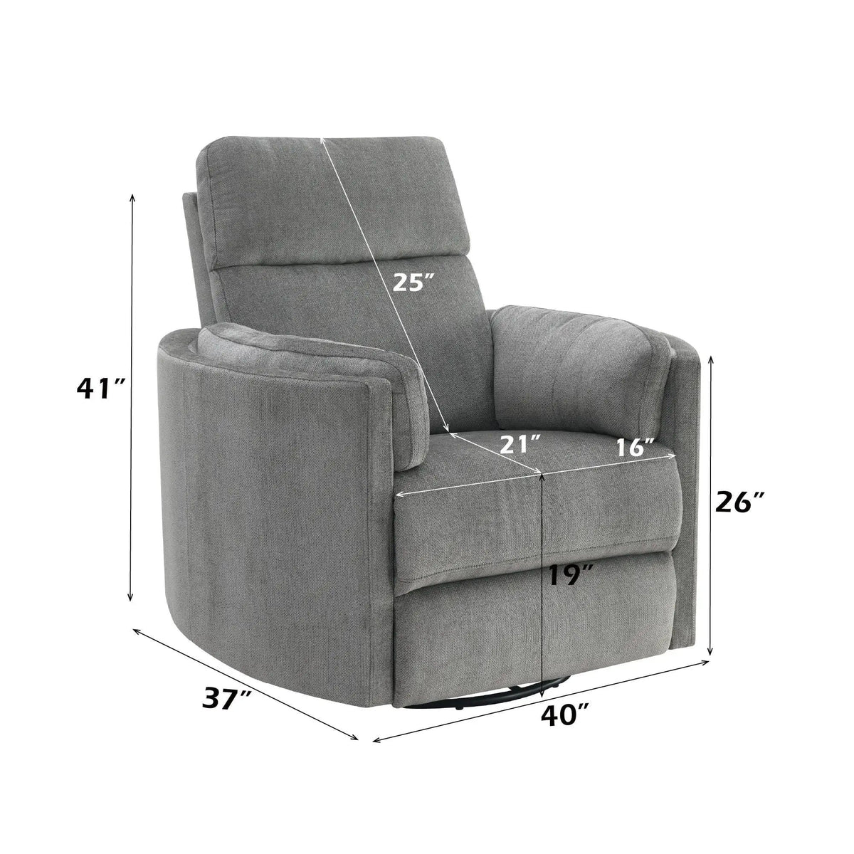 Sagen Glider Recliner With Swivel Swivel Glider Chair | 3 Pieces | Wood | Living Room