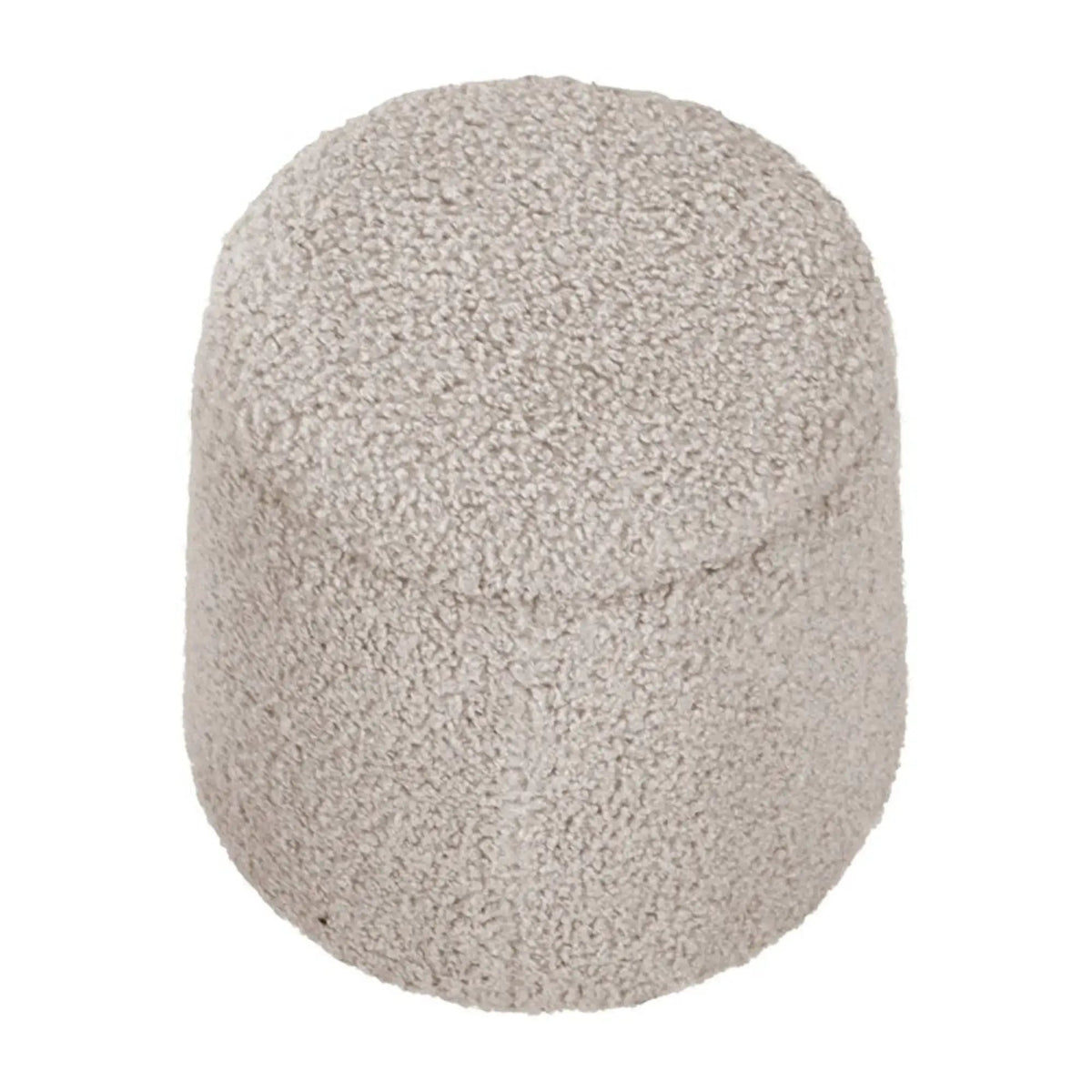 Round Storage Ottoman | Upholstered Soft Fabric | High Density Foam | Built-In Compartment