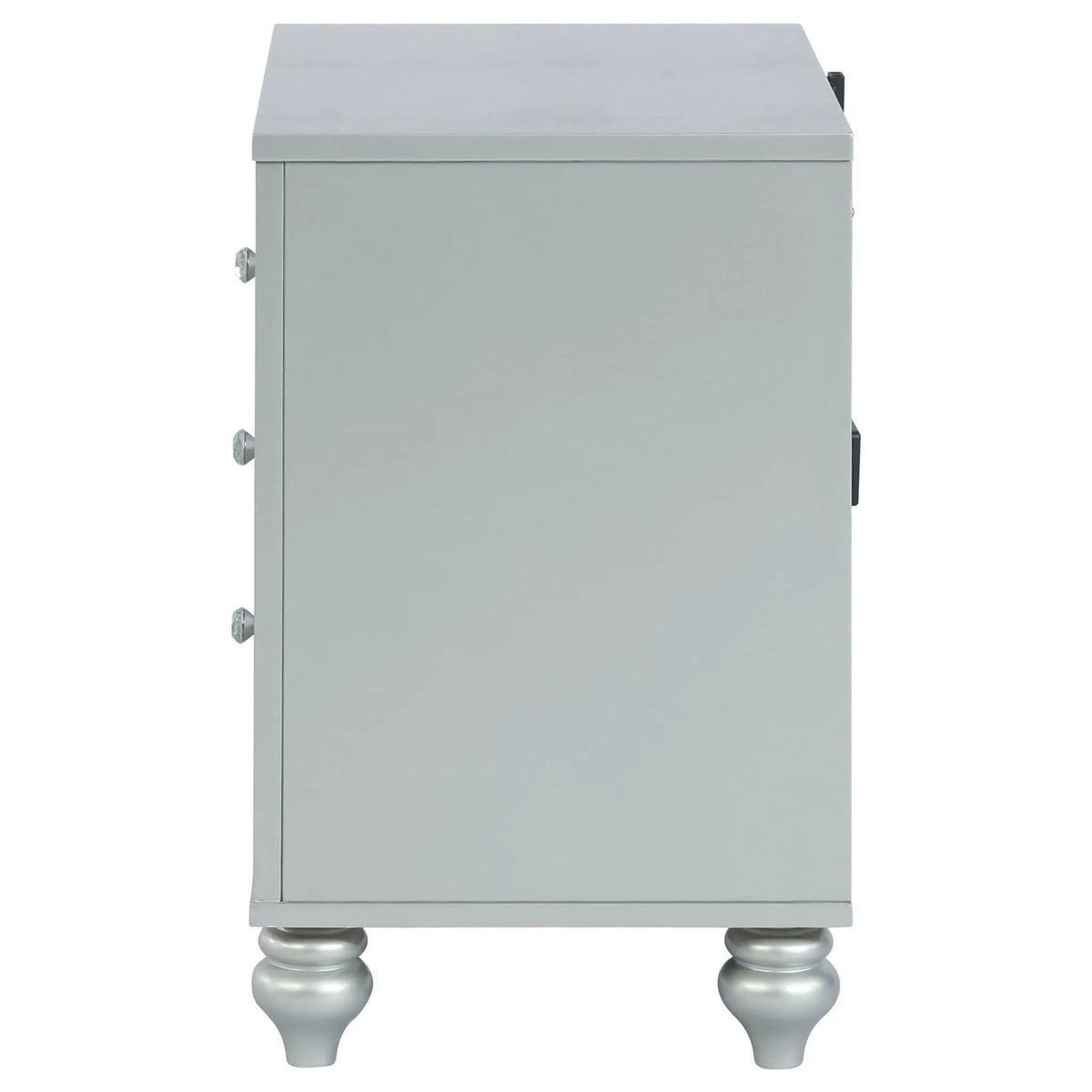 Gunnison 2-drawer Nightstand Silver Metallic | 28 x 18 x 29.25 in | Crystal | Bedroom