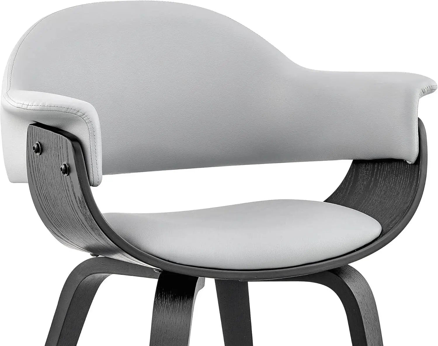 Adalyn Faux Leather Dining Room Accent Chair Gray Black Wood Base from PriceLows™