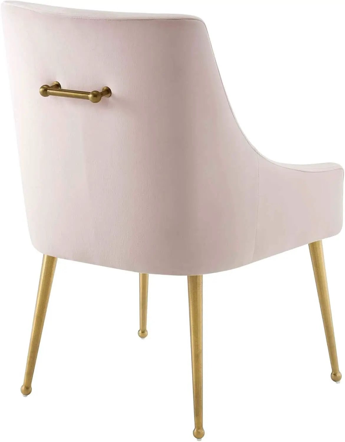 Pink Velvet Dining Chair With Gold Accents For Dining Room from PriceLows™