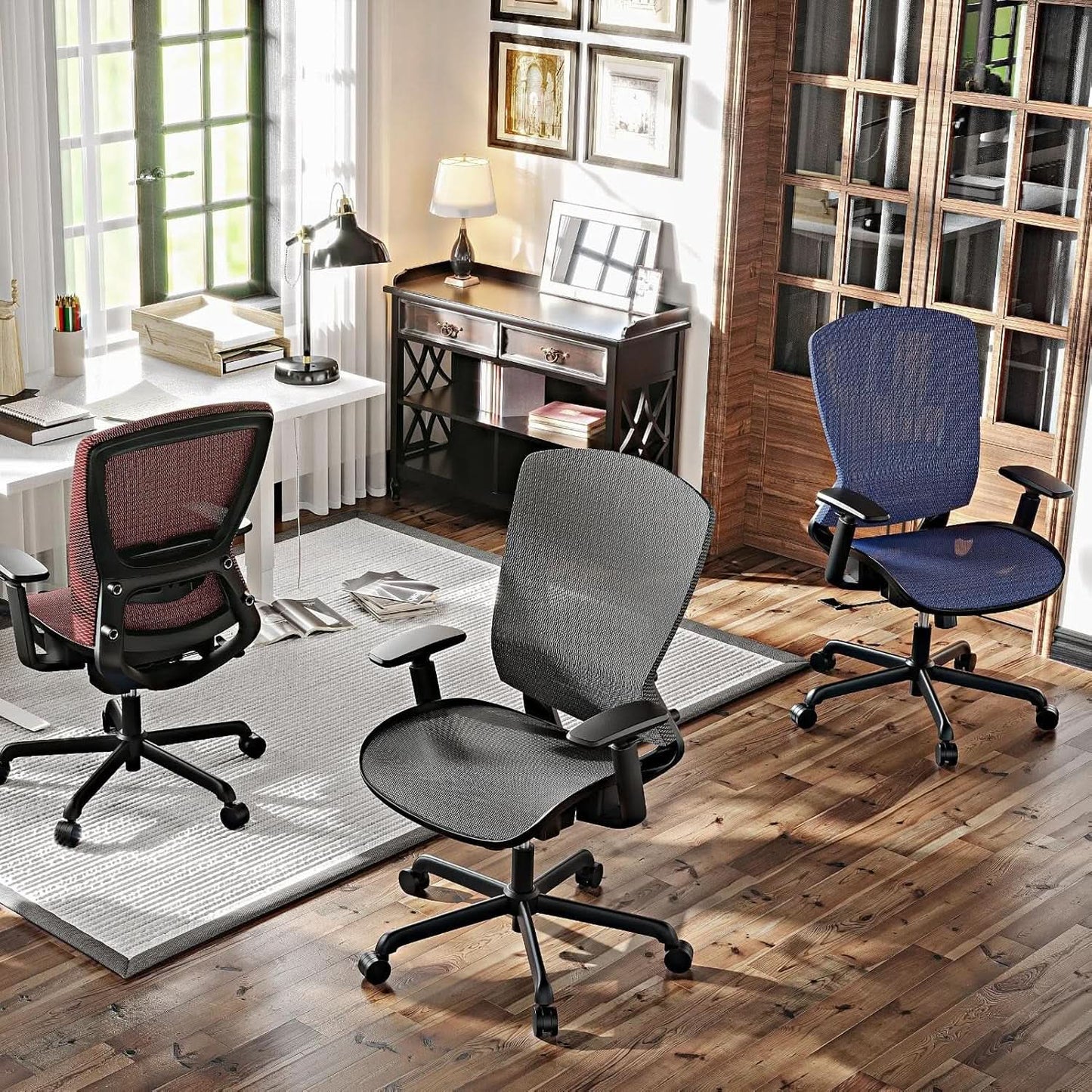 Grey Ergonomic Mesh Office Chair With Lumbar Support from PriceLows™