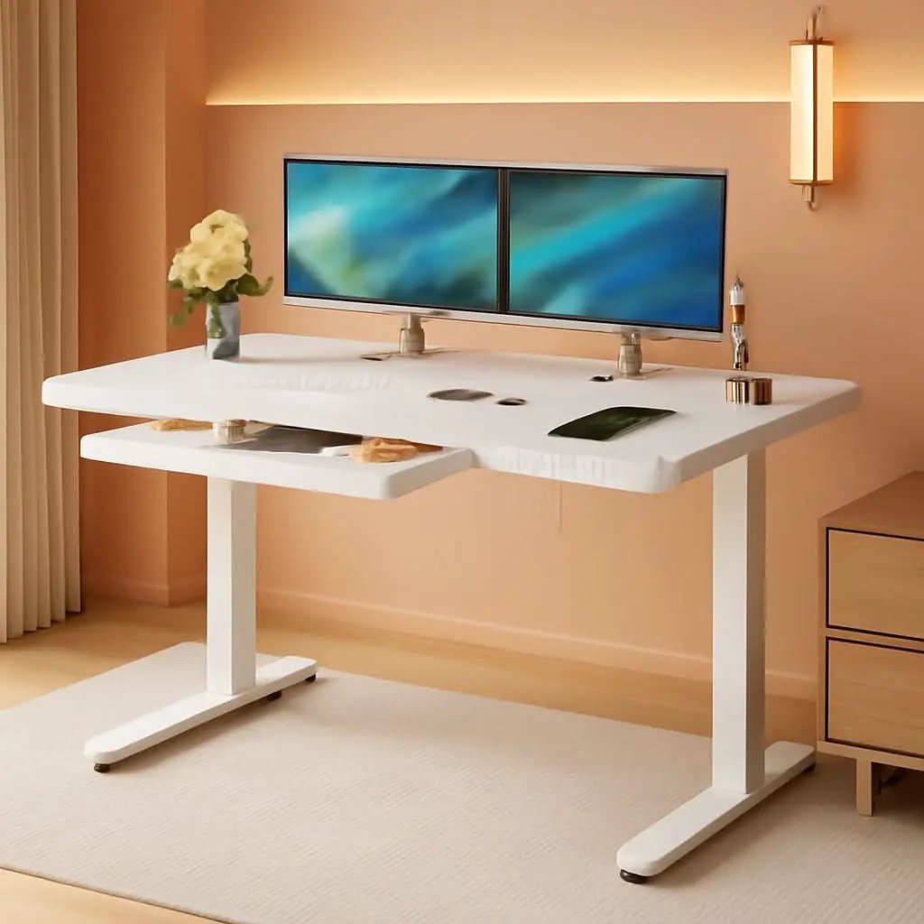 Glass Standing Desk 48x24 Height Adjustable For Home Office from PriceLows™