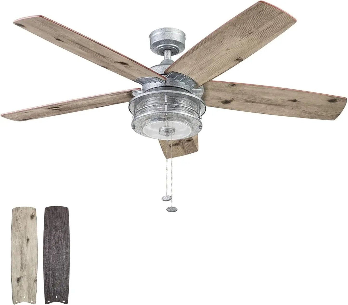 52 Inch Indoor Outdoor Ceiling Fan LED Light Dual Mount from PriceLows™