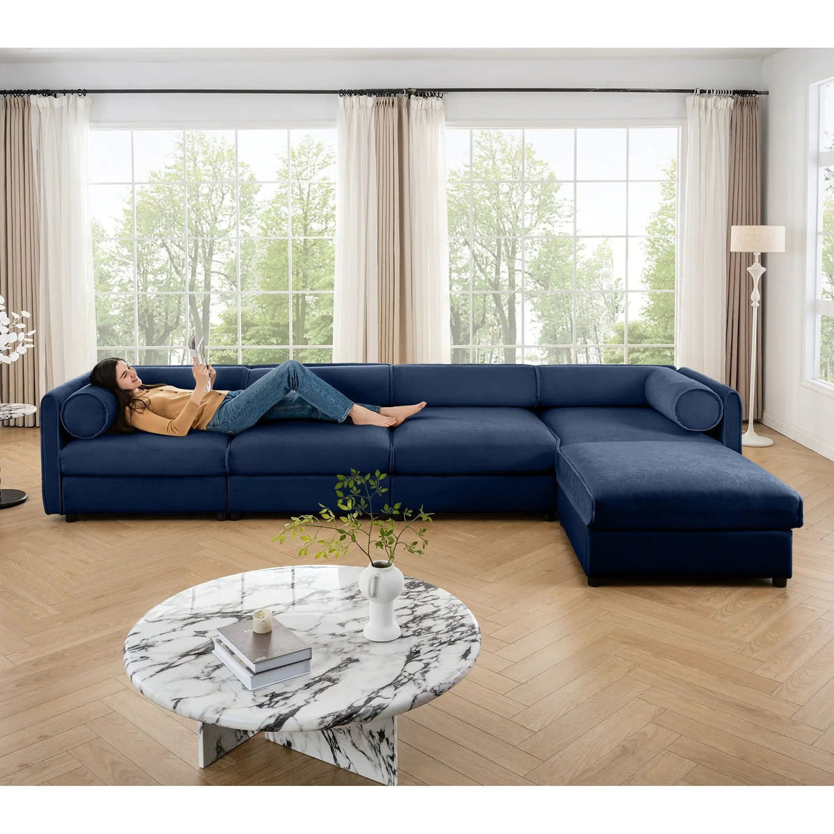 Contemporary Elegant Sofa With Storage And Ottoman 2 Piece Living Room Set | 2 Piece Living Room Set | Living Room Furniture | Living Room