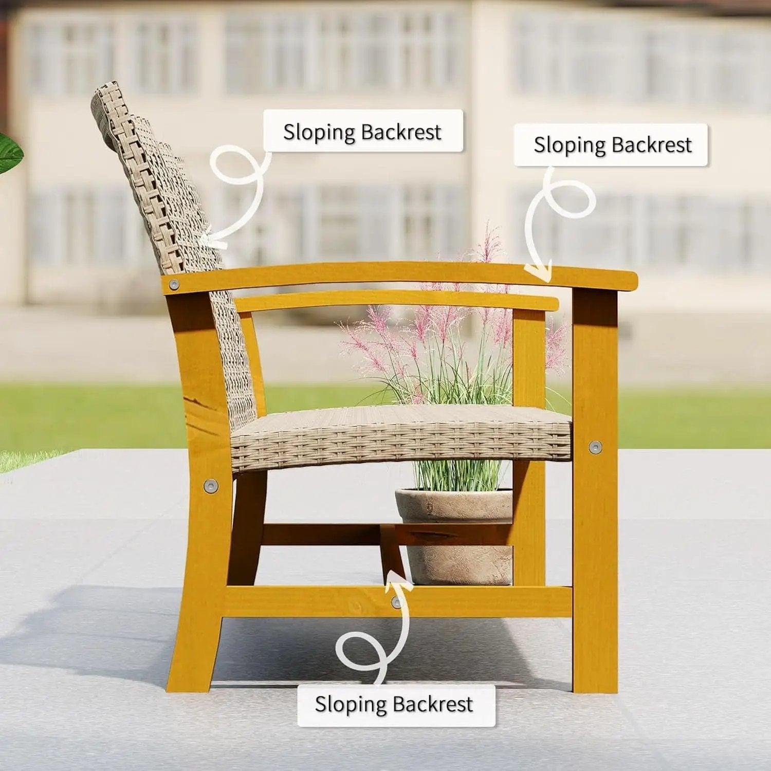 Spacious Wicker Outdoor Couch for Three Comfortable Seats from PriceLows™