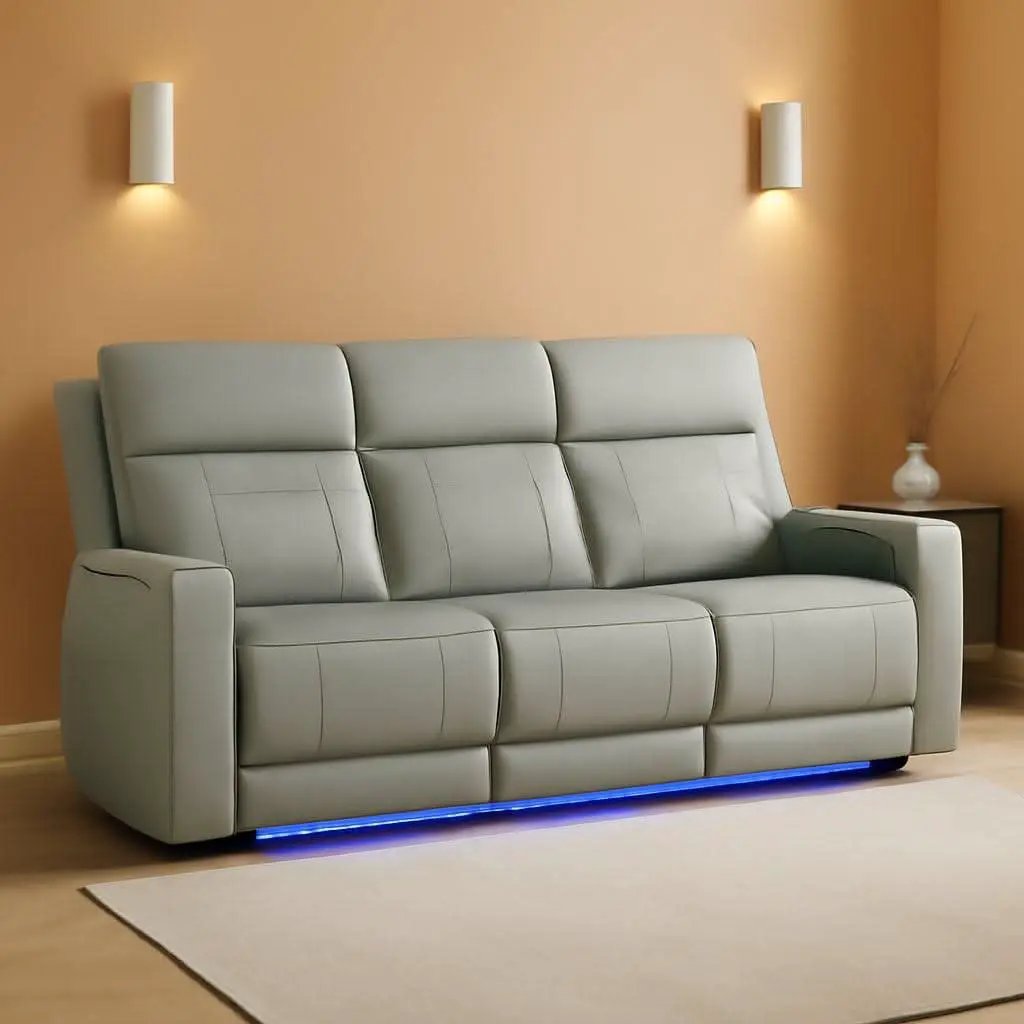 Power Recliner Sofa With Adjustable Headrest USB Charging from PriceLows™