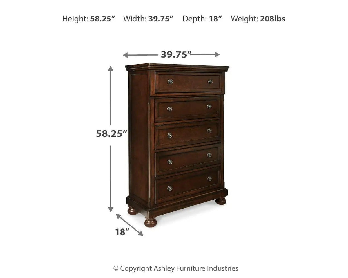 Porter Chest | 39.63 x 18 x 58.13 in | Engineered Wood & Cedar | Rustic Brown