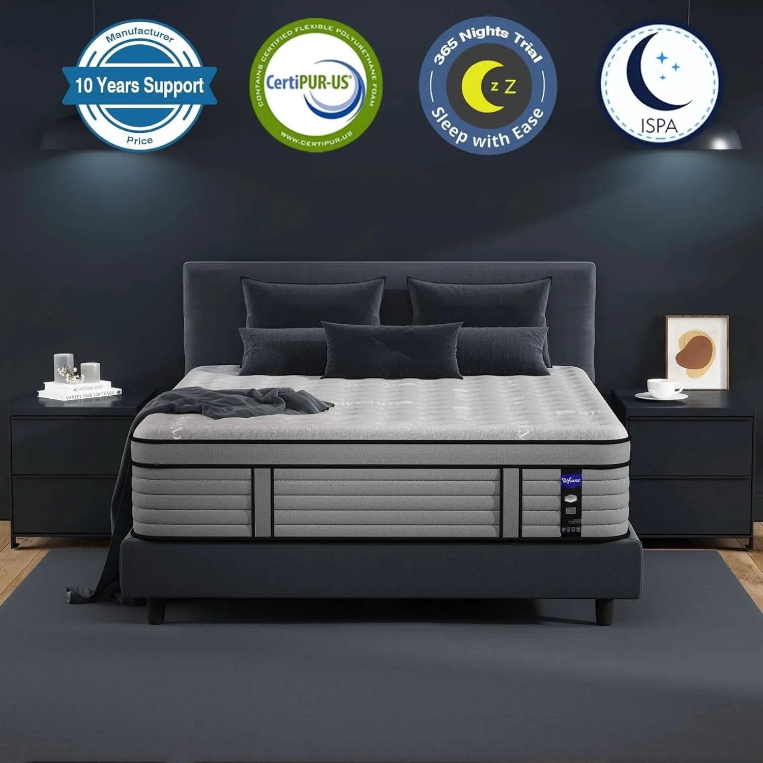 Cooling Gel King Size Premium Hybrid Mattress MemoryFoam from PriceLows™