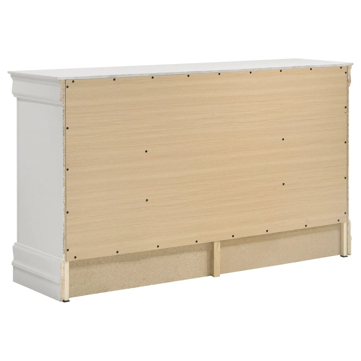 Louis Philippe 6-drawer Dresser | 58.25 x 15.75 x 33.5 in | 6-Drawer | White