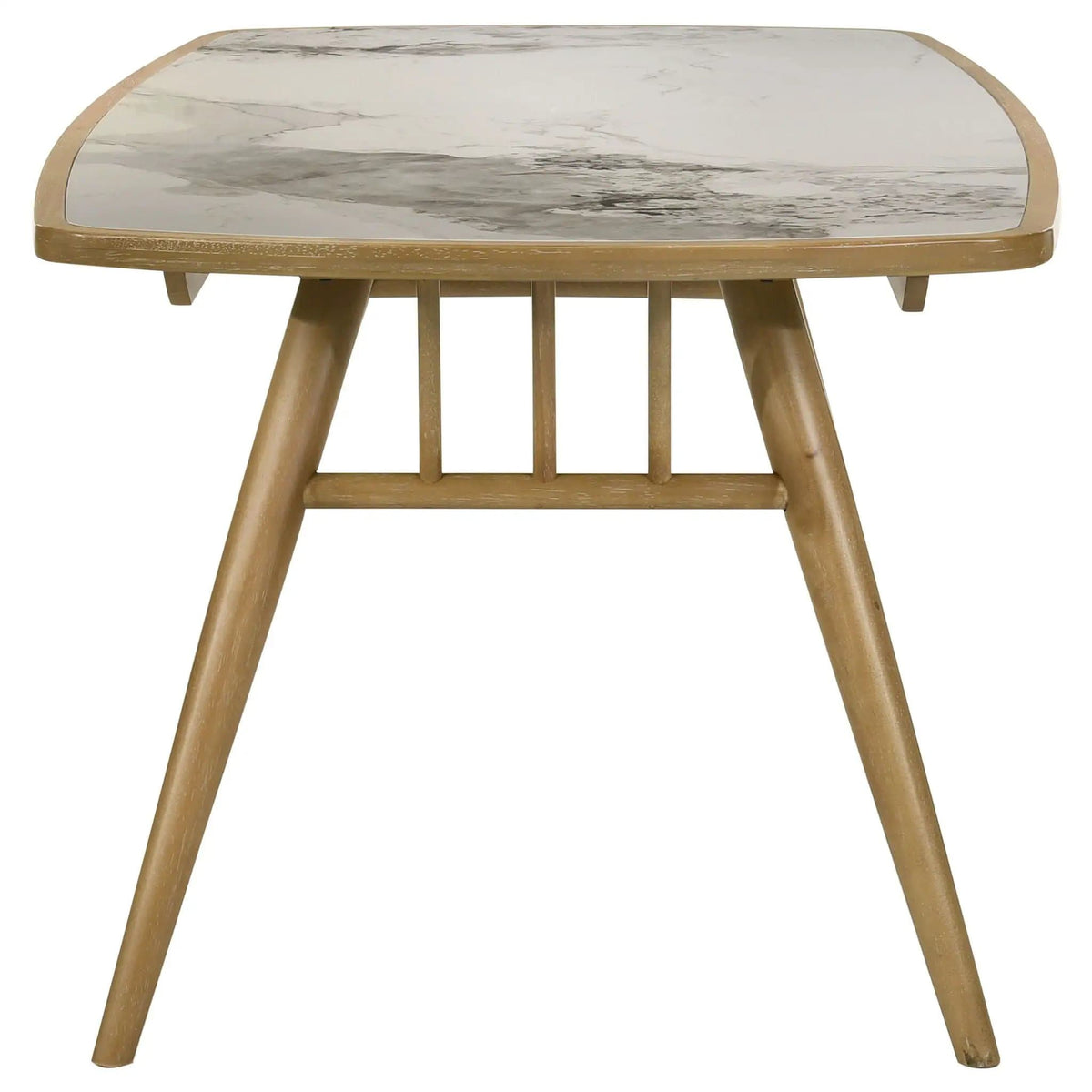 Croyden 7-piece Rectangular Dining Set Weathered | 7-Piece Set | Solid Wood & Marble | Natural