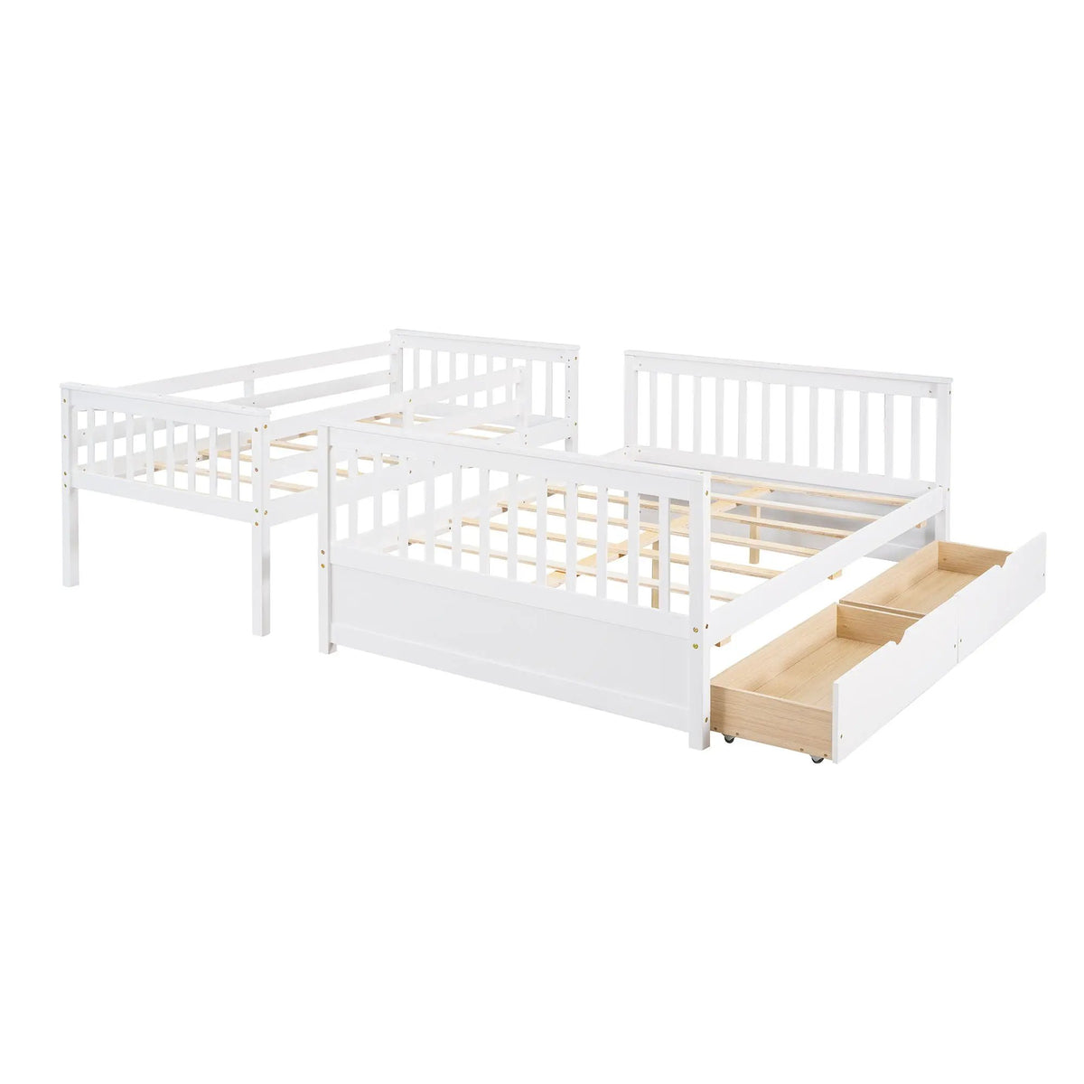 Bunk Bed With Ladders | 2 Storage Drawers | Space-Saving Design | Sleepover Ready