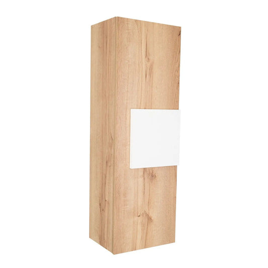 Medicine Single Door Cabinet, Three Shelves Light Oak / | 10.5 x 12.6 x 38.5 in | Wood | White