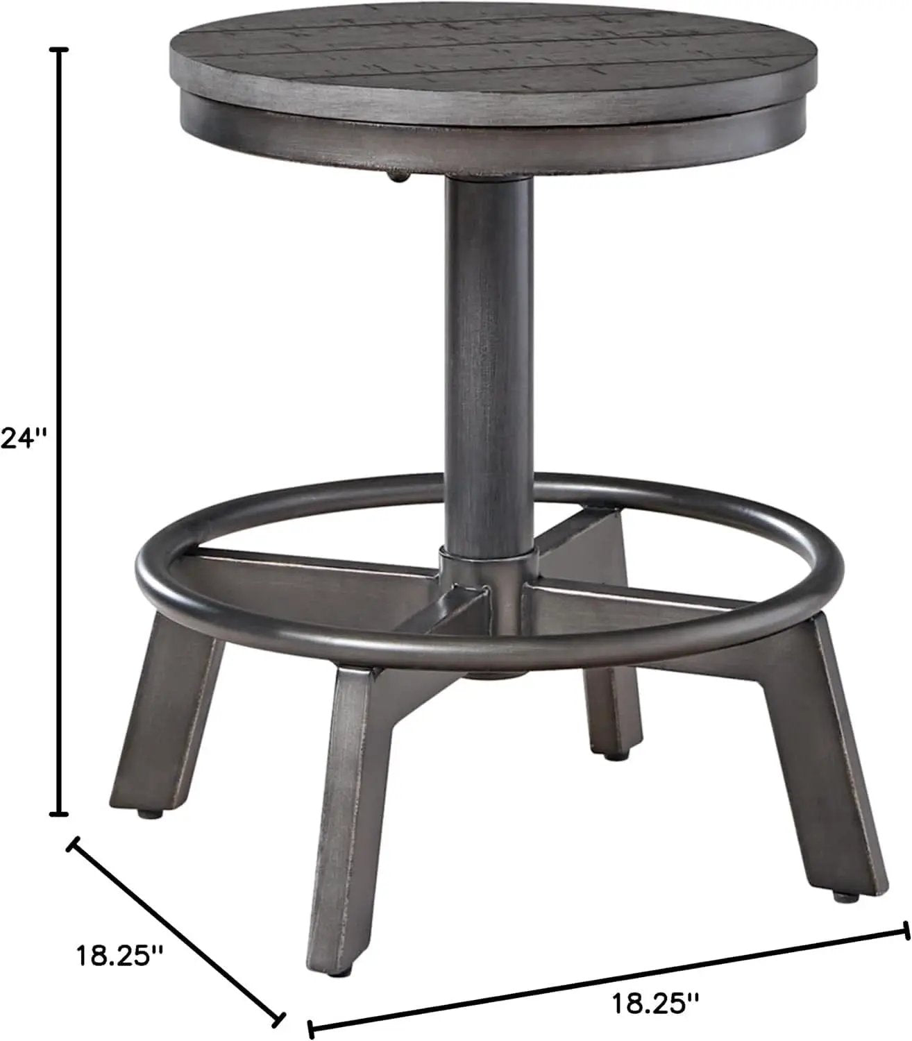 Torjin Gray Industrial Counter Height Stool Set of Two from PriceLows™