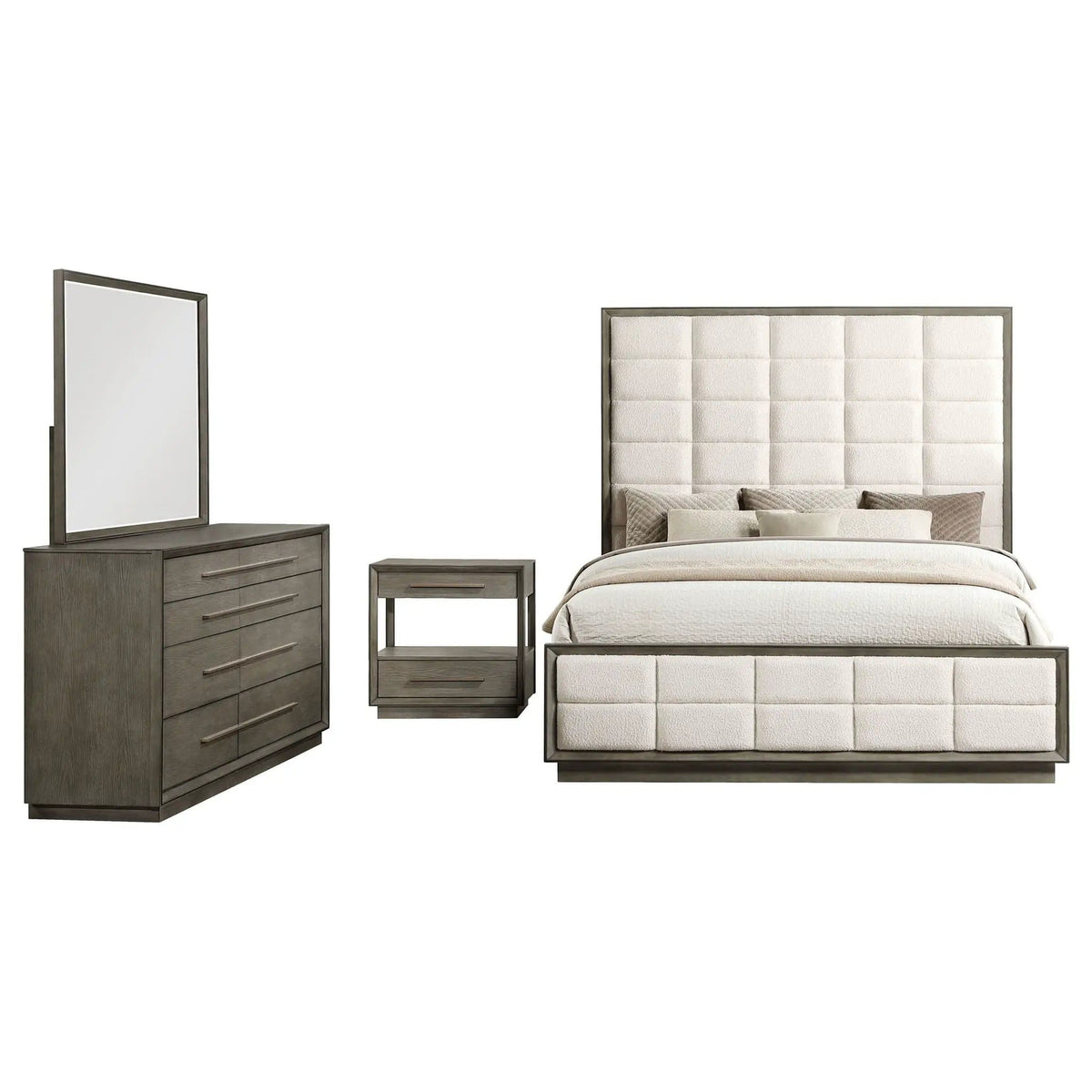 Durango 4-piece Queen Bedroom Set Taupe | 4-Piece Set | Wood | Oak