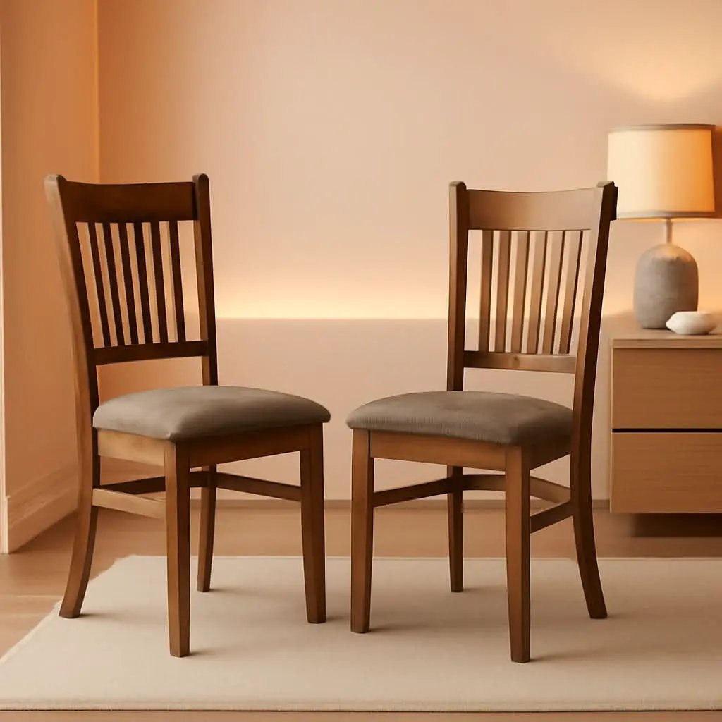Vancouver Espresso Linen Upholstered Dining Chairs Set of 2 from PriceLows™