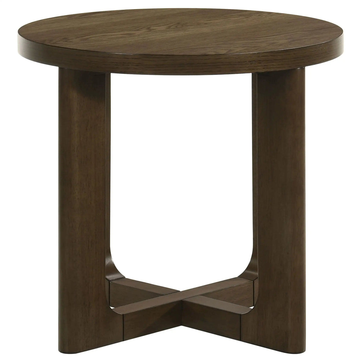 Kessler 2-piece Round Sculptural Wood Coffee Table Set | 2-Piece Set | Rubberwood & Engineered Wood | Brown