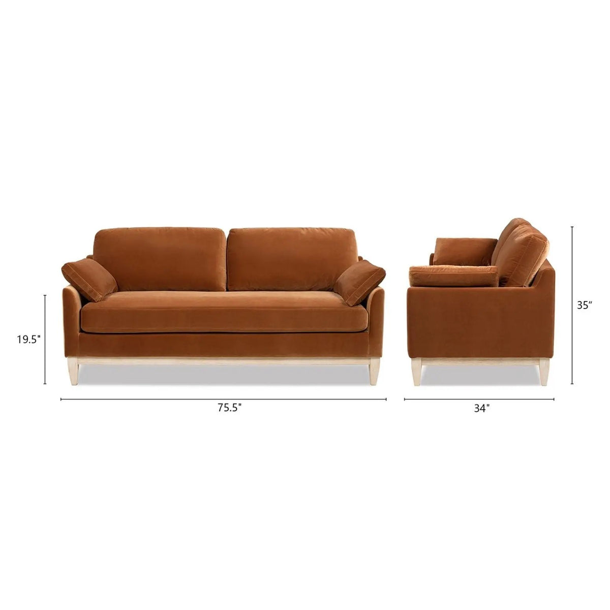 Pasadena Modern Farmhouse Sofa | Bench Seat Cushion | Performance Upholstery | Sustainable Natural Rubber