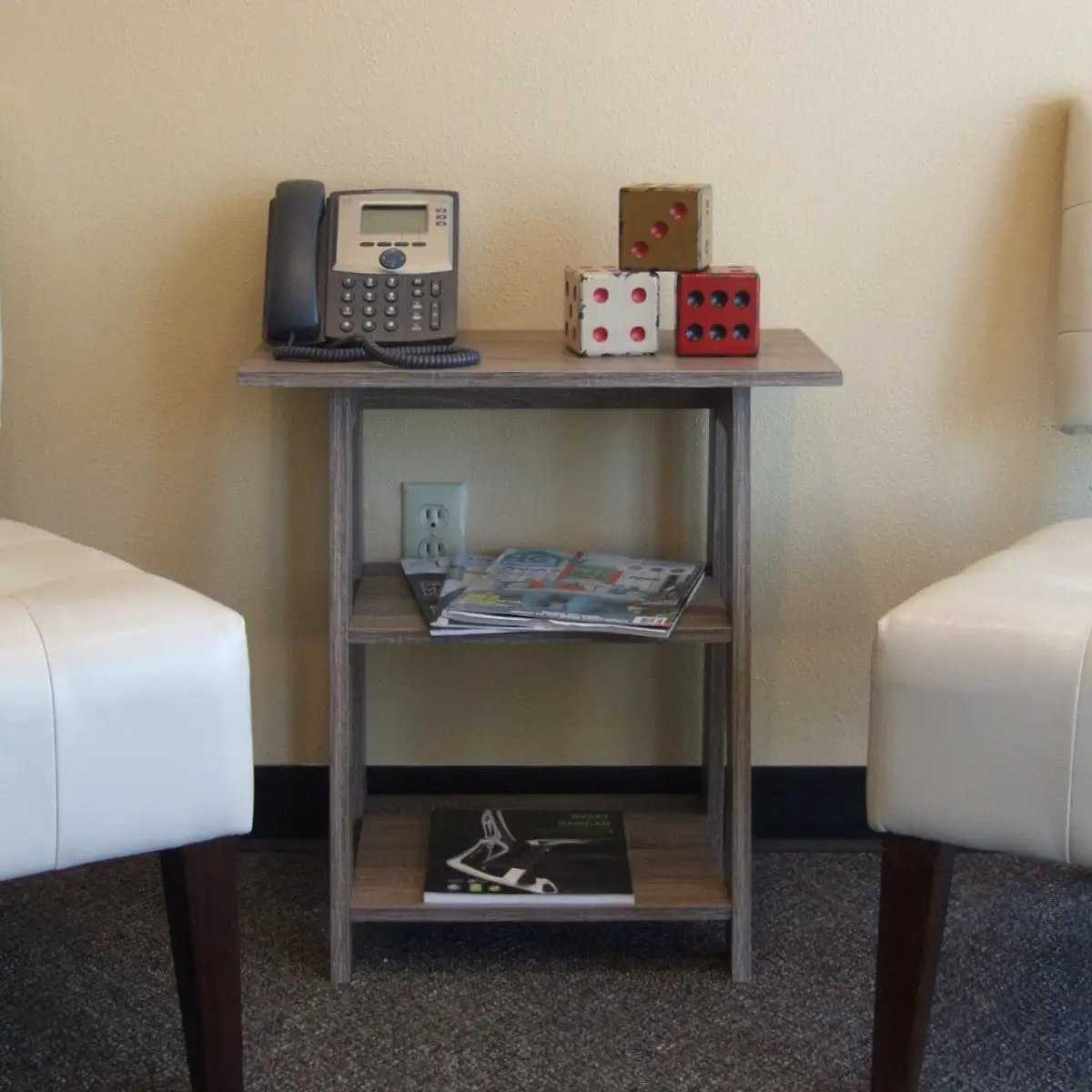 Side Table | Rustic Gray Finish | 24 Inch Height | Ladder Style