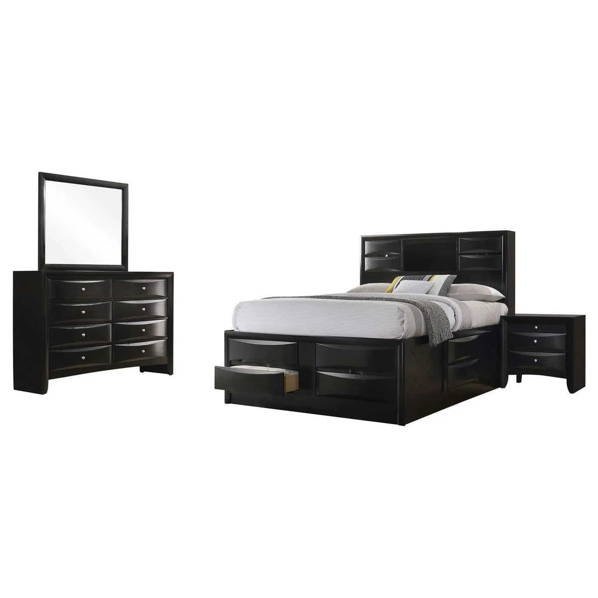 Briana 4-piece Eastern King Bedroom Set | 4-Piece Set | Bedroom Furniture | Black
